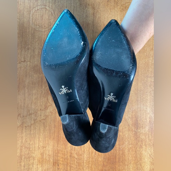 Prada Black Suede Mules Size 39 - Picture 12 of 14